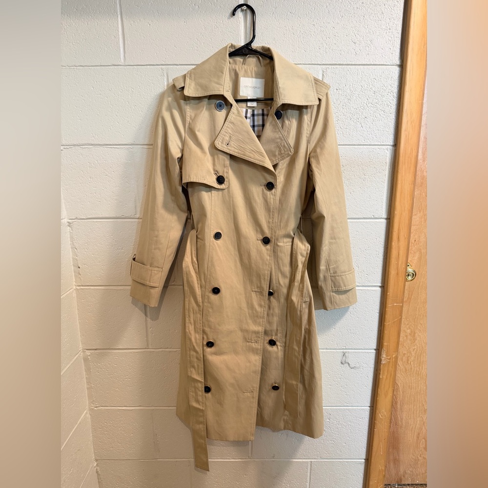 Cynthia Rowley Khaki Double-Breasted Trench Coat